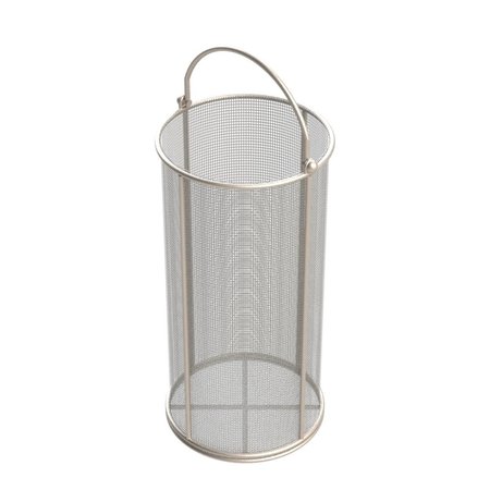 ANYSIZEBASKET Round Wire Mesh Basket: 6Dia. x 12H, 304 SS, 3/16 Rod Frame, Mesh: 8 x .047 TMT-060RND120-C08S